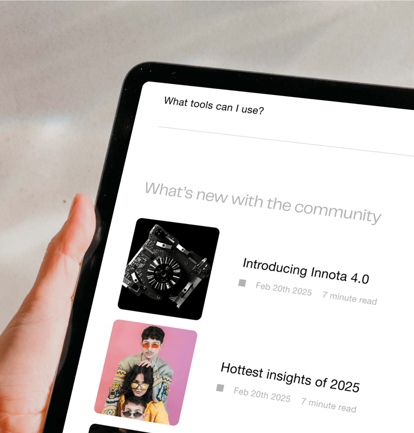 Close up photo of the blog page